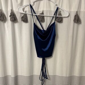 SHEIN Royal Blue Satin Strappy Top